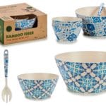 JGO FIBRA BAMBU 7 PIEZAS AZULEJO