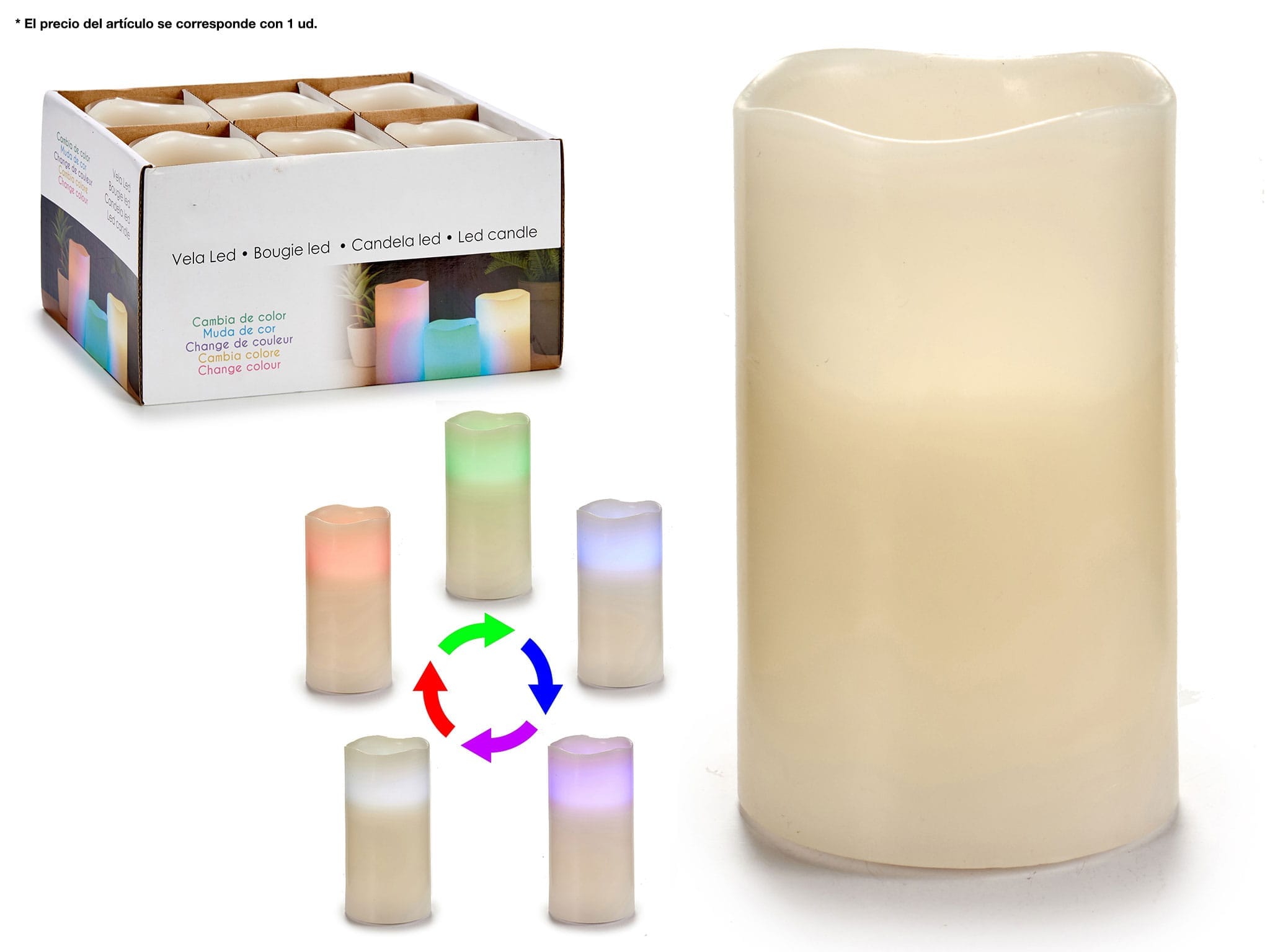 86025_AR VELA LED CAMBIA COLOR 12,50 CM - Imagen 1