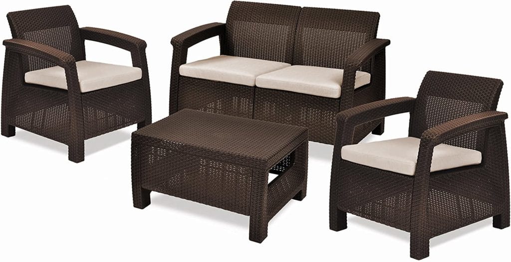 Conjunto jardin Keter Corfu Lounge Set Marron 2