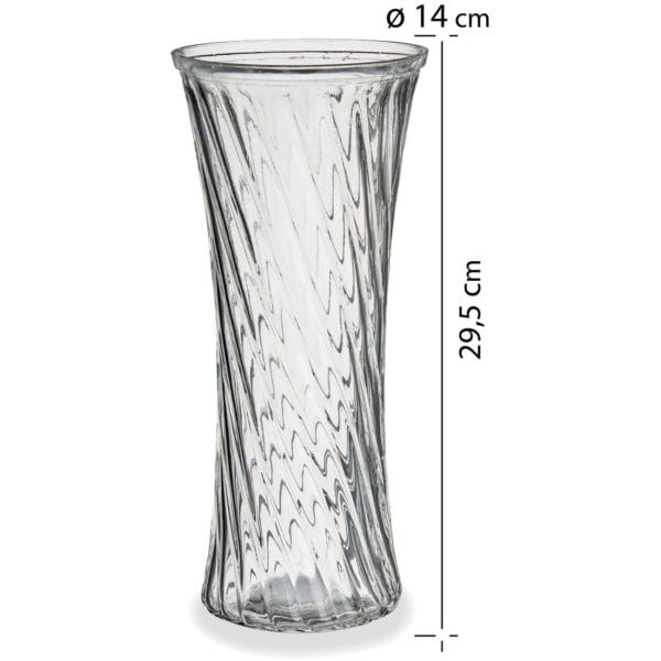 FLORERO CRISTAL 29,5X14 RAYAS