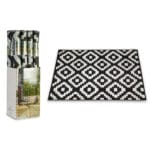 ALFOMBRA EXTERIOR ROMBOS NEGRO
