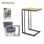 MESA METAL AUXILIAR PATAS NEGRAS