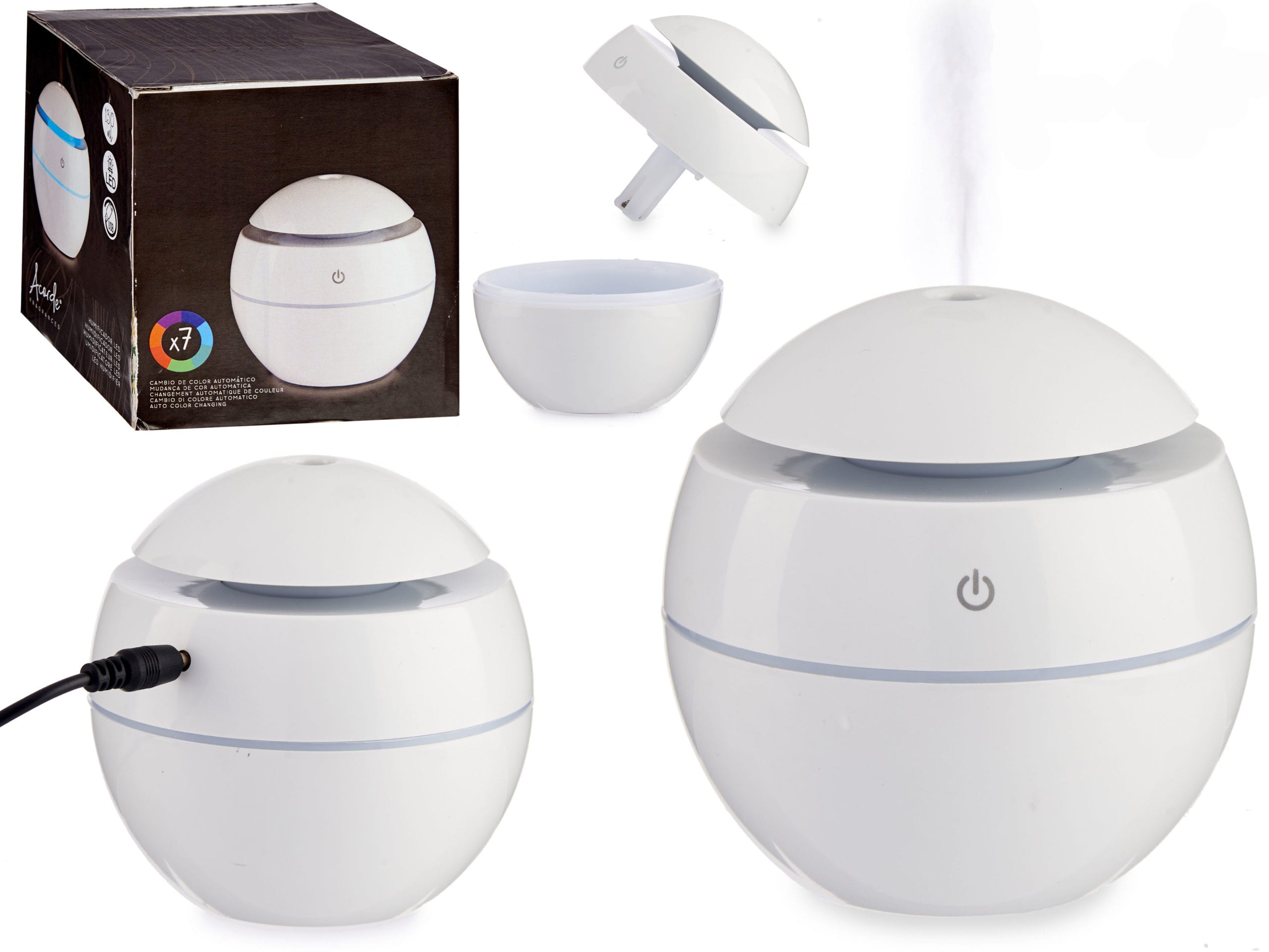 HUMIDIFICADOR LED 130 ML BLANCO HUMIDIFICADOR LED 130 ML BLANCO - Imagen 1