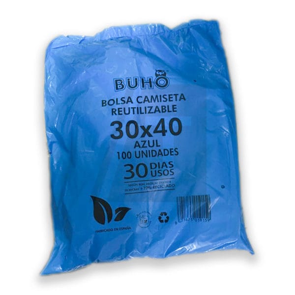 BOLSA 30X40 AZ. 100 U 70 % REC.