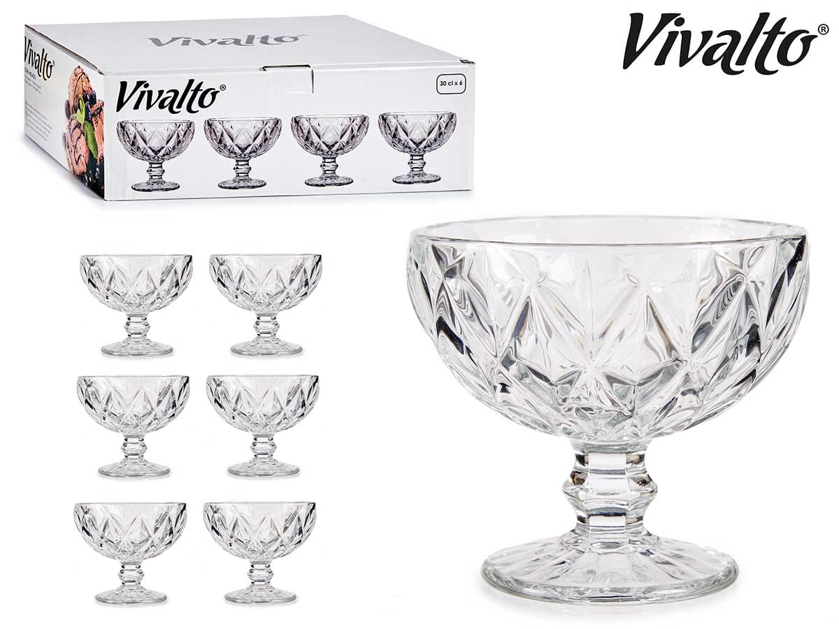 Copa helado 300ml diamante REF: 83536 Stock: ALM- 12,5 x 12,5 x 10,5 cm. COPA HELADO 330 ML DIAMANTE - Imagen 1