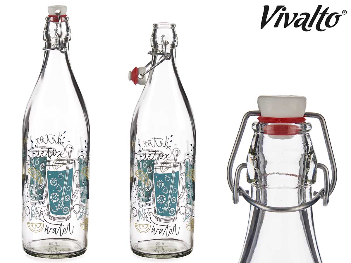 Botella cristal 1l detox BOTELLA 1 L. DETOX - Imagen 1