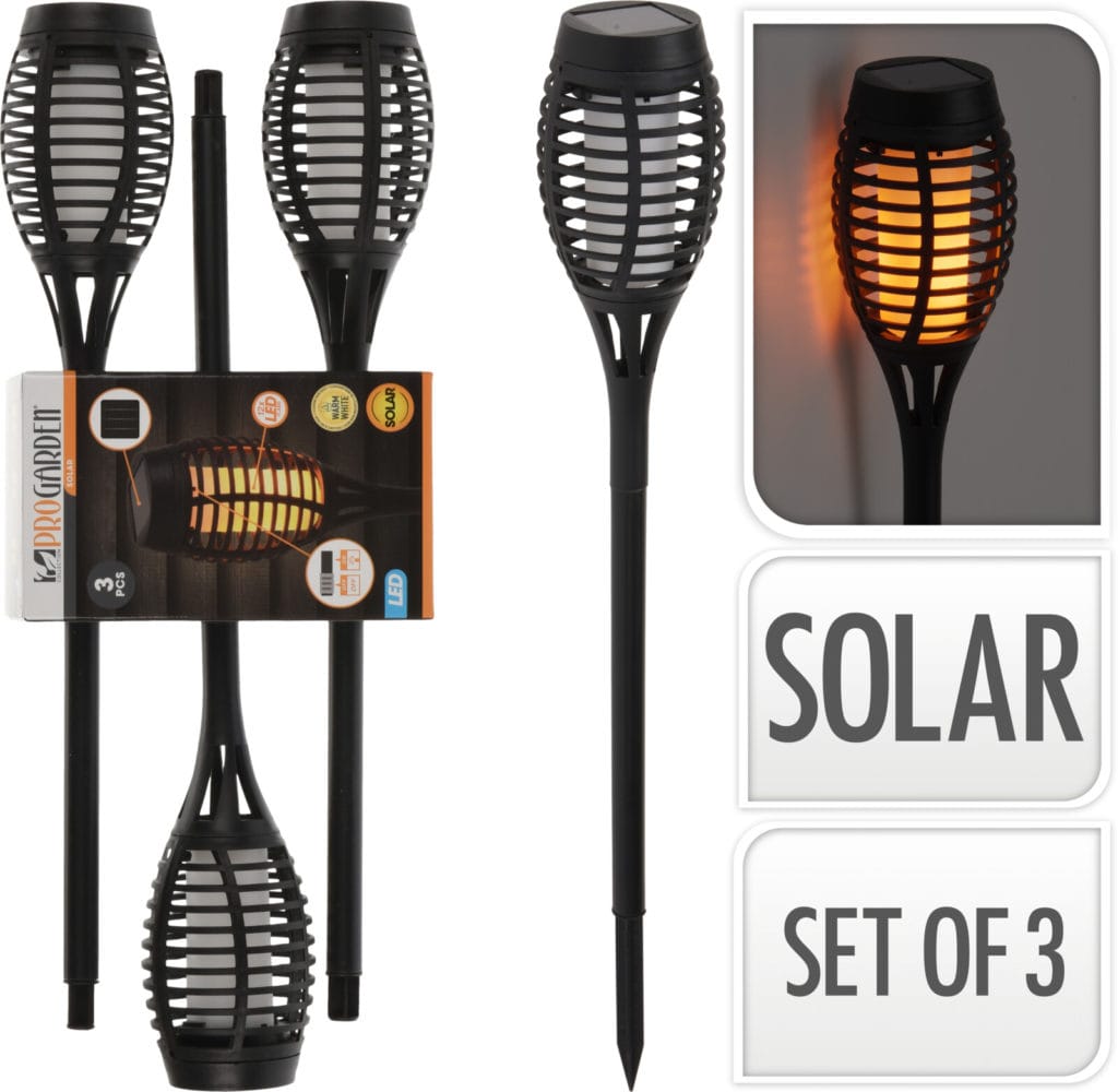 BALIZA SOLAR LED 3 PIEZAS