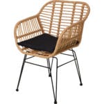 SILLA RATTAN MARRON CUADRADA
