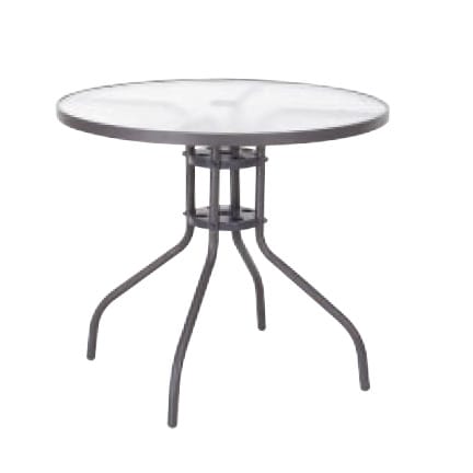 MESA ACERO VIDRIO 80 CM MESA ACERO VIDRIO 80 CM - Imagen 1