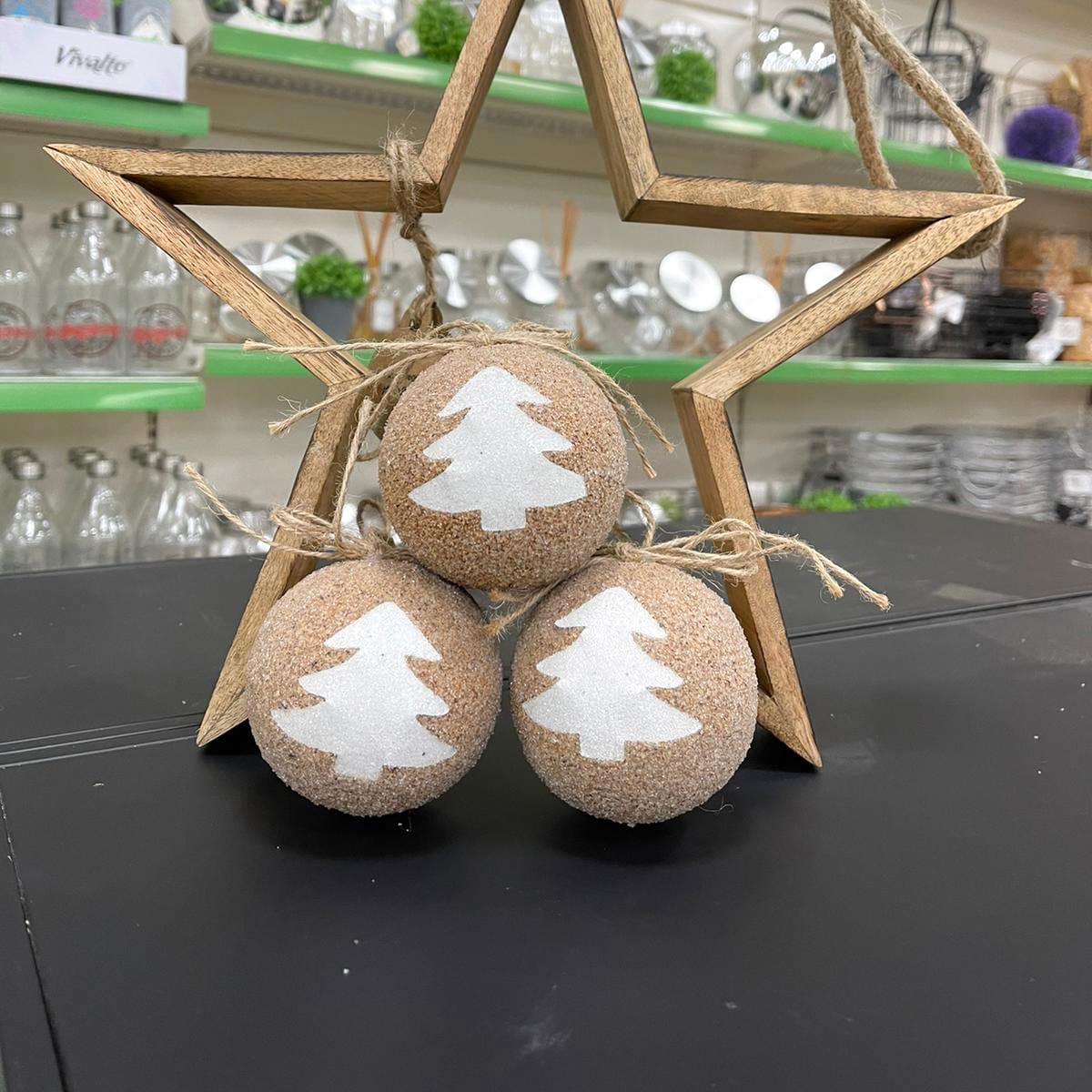 arbol JUEGO 3 BOLAS NAVIDAD 8 CM ARBOL - Imagen 1