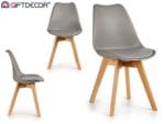 SILLA PLASTICO PATA MADERA GRIS - Imagen 3