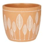 MACETA TERRACOTA HOJAS 17X15