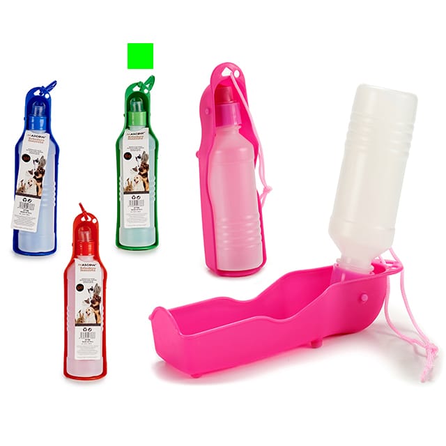 BEBEDERO PORTATIL VERDE 500 ML.
