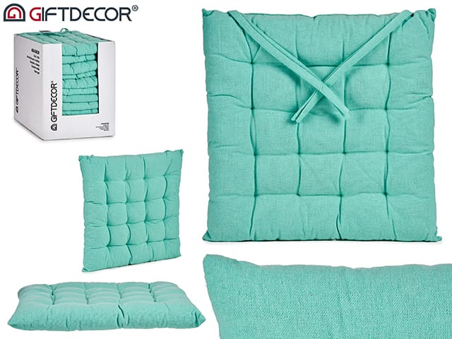 77283 COJIN SILLA LISO TURQU 40X40X5,5 - Imagen 1
