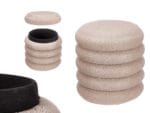 TABURETE TELA BEIGE OS 40X40X40 - Imagen 3