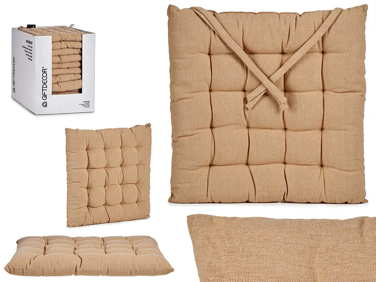 77289 COJIN SILLA LISO BEIGE 40X40X5,5 - Imagen 1