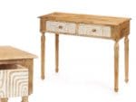 MESA 2 CAJONES CURVAS NATURAL BL - Imagen 3