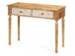 MESA 2 CAJONES CURVAS NATURAL BL