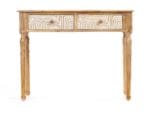 MESA 2 CAJONES CURVAS NATURAL BL - Imagen 2