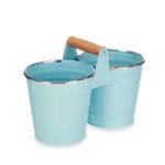 MACETERO DOBLE AZUL 13X26X17