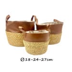 MACETERO NATURAL CUERO 27 CM