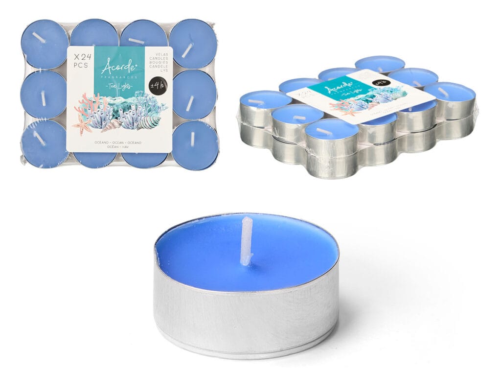 SET 24 TEA LIGHT 4 H OCEANO