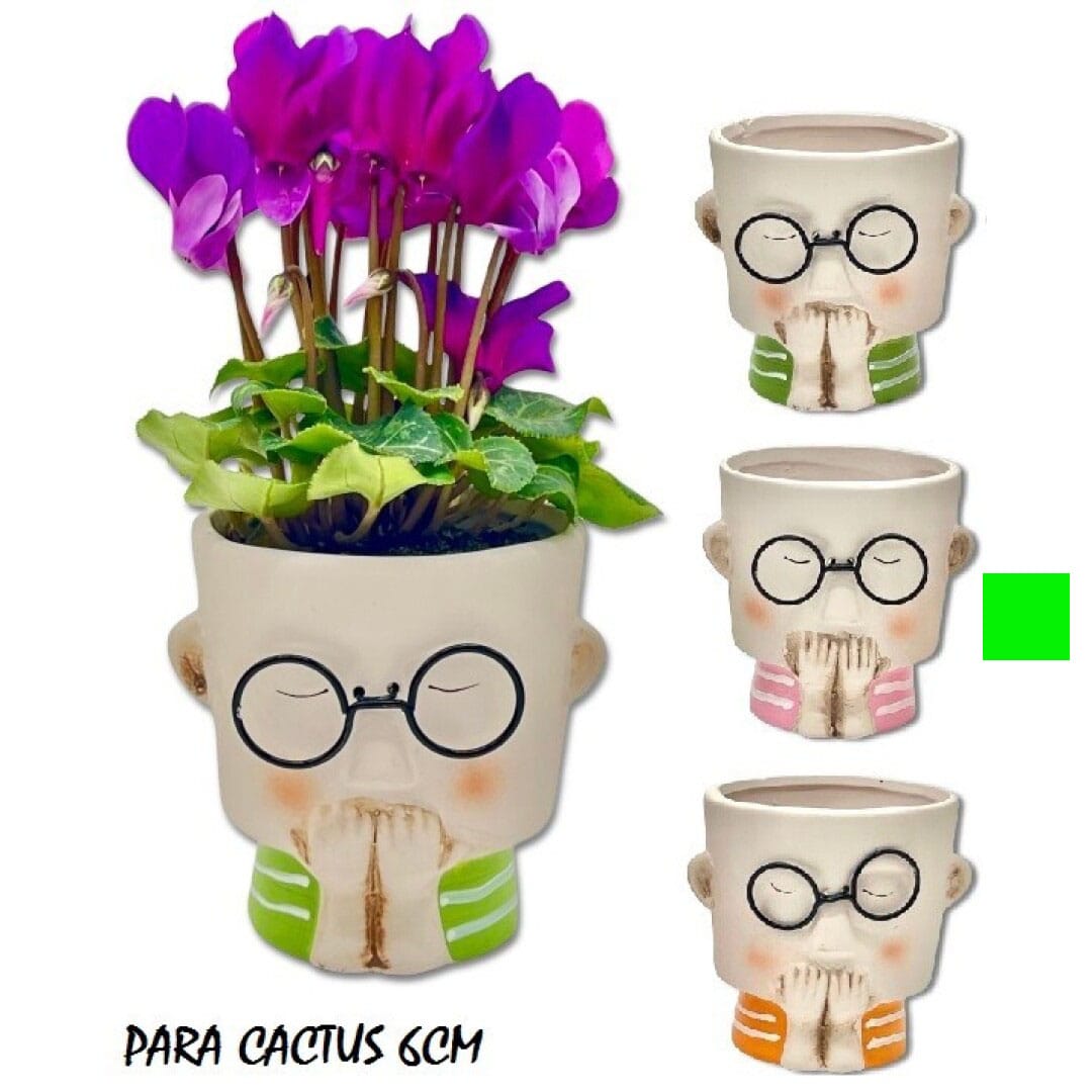 MACETAS DE CARAS rosa MACETA CARA ROSA CACTUS 6 CM - Imagen 1