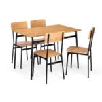 SET MESA MADERA Y 4 SILLAS